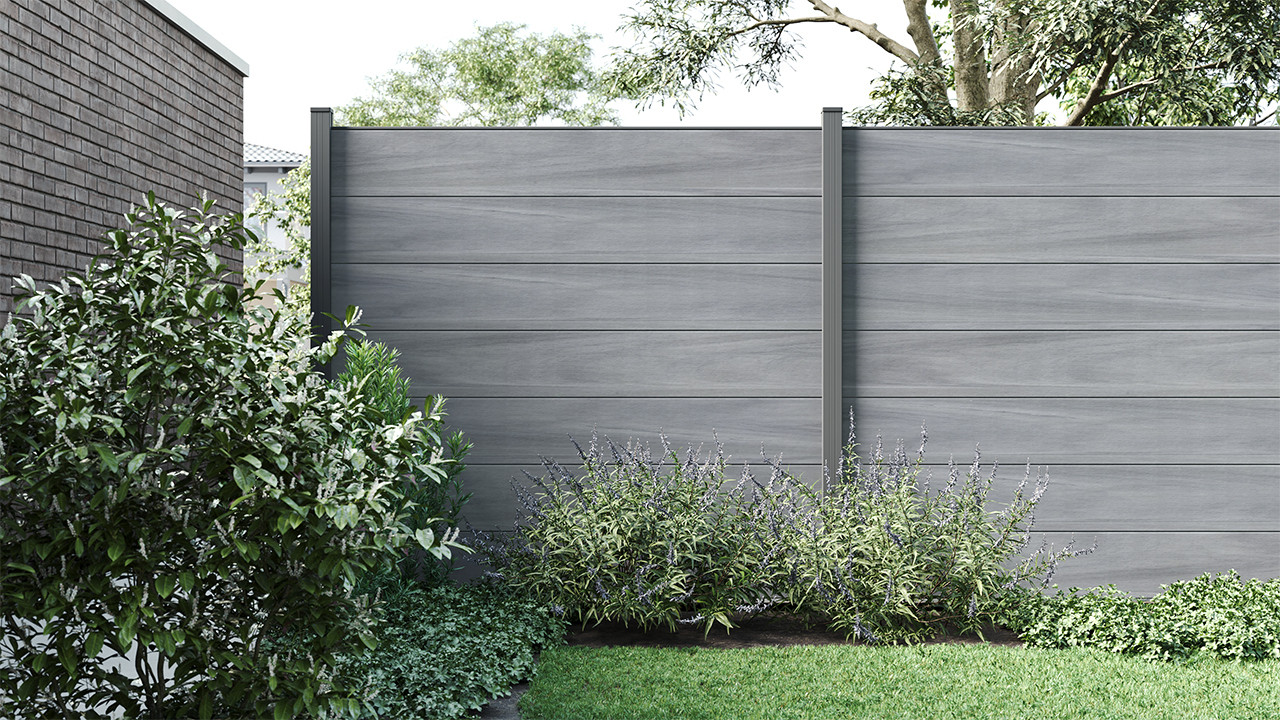 Clôture de jardin planeo Gardence en aluminium - Anthracite sans ou avec  choix d'inserts de design 180 x 180 cm - Clotures jardin