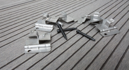 planeo clip de terrasse en acier inoxydable composite Profi 4mm joint - 100 pcs. incl. vis