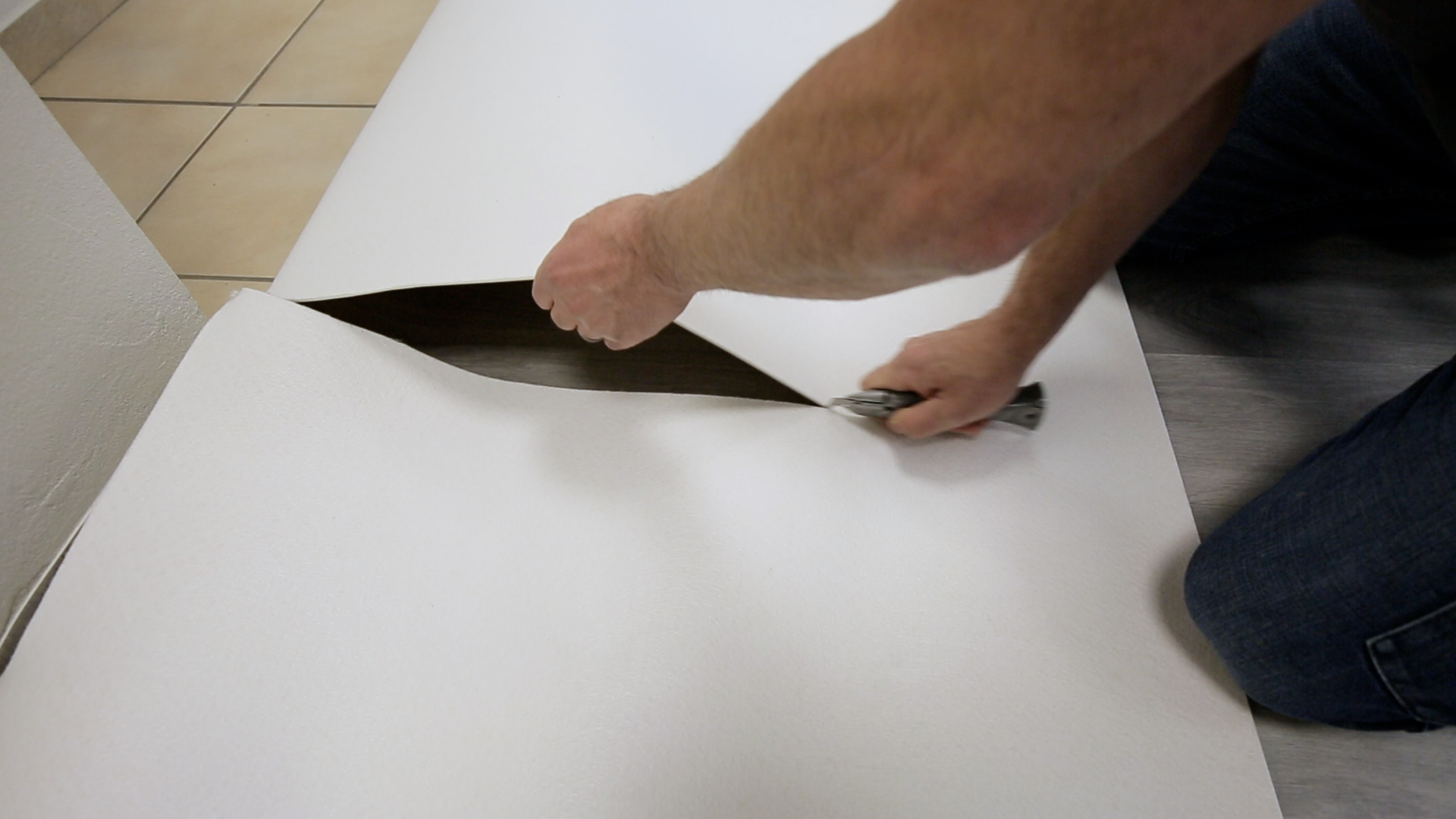 Revêtement de sol PVC en rouleau, Coloris Parquet Noma Blanc, épaisseur  2.90 mm, sol vinyle à la coupe by Gerflor